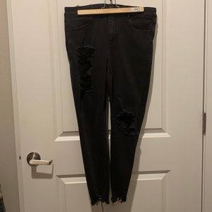 American Eagle distressed black jeans